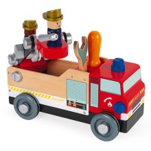 Janod - Jeu de construction en bois BRICOKIDS camion de pompier