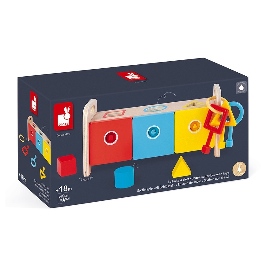Janod - Jouet interactif en bois MONTESSORI 10 pcs