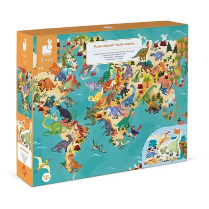 Janod - Puzzle éducatif pour enfant 200 pcs dinosaures