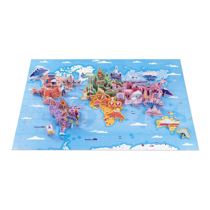 Janod - Puzzle éducatif pour enfant 350 pcs monde