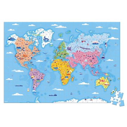 Janod - Puzzle éducatif pour enfant 350 pcs monde