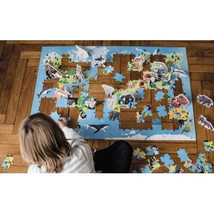 Janod - Puzzle éducatif pour enfants 200 pcs animaux en voie de disparition