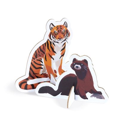 Janod - Puzzle éducatif pour enfants 200 pcs animaux en voie de disparition