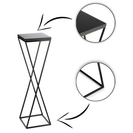 Jardinière 70x24 cm noir