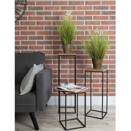 Jardinière BASICLOFT 60x24 noire/marron