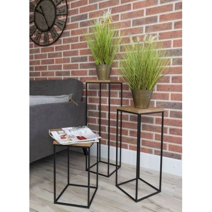 Jardinière BASICLOFT 80x24 noire/marron