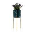Jardinière NILA 32,5x13 cm verte/dorée