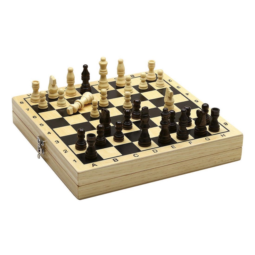 Jeujura - Échiquier et jeu de dames en bois dans une boîte