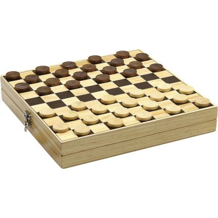 Jeujura - Échiquier et jeu de dames en bois dans une boîte