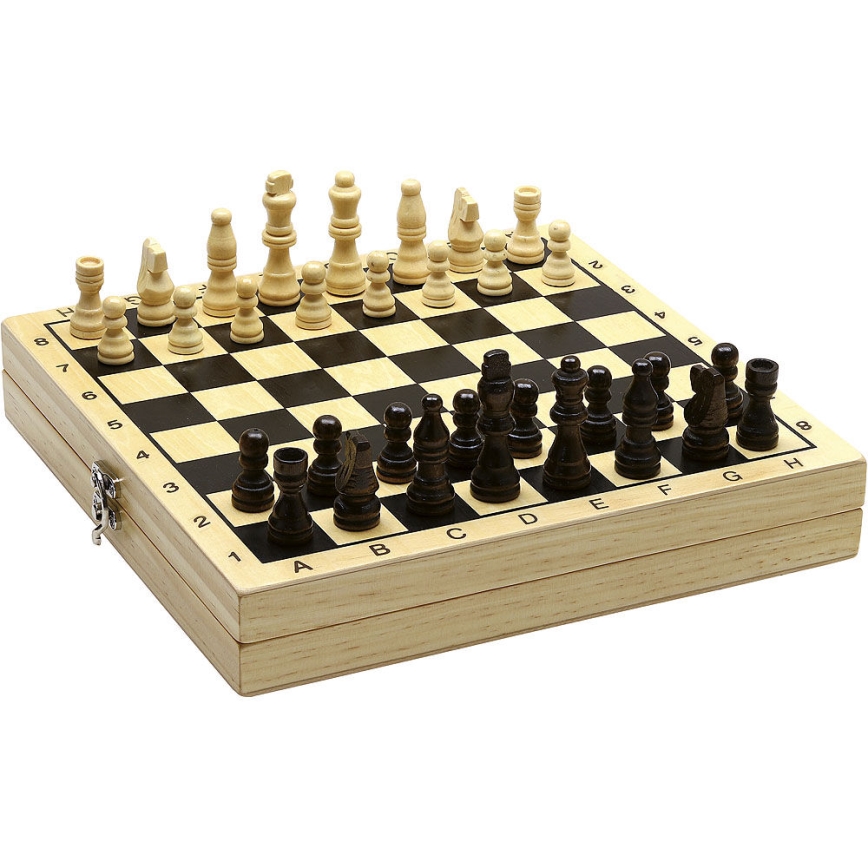 Jeujura - Échiquier et jeu de dames en bois dans une boîte