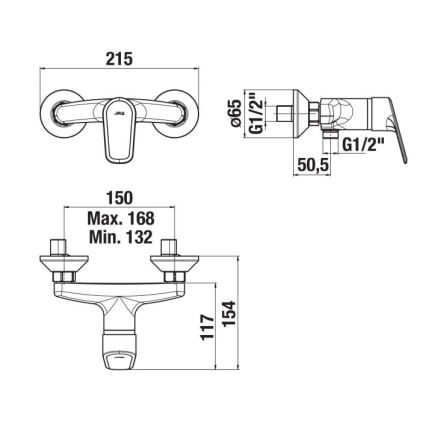 JIKA H3312E70044001 - Mitigeur de douche TALAS chrome brillant
