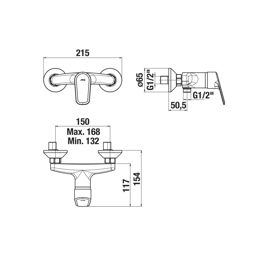 JIKA H3312E70044001 - Mitigeur de douche TALAS chrome brillant
