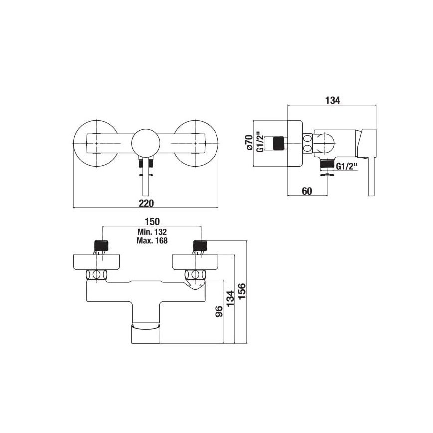 JIKA H3312F77164001 - Robinet de douche MIO mat noir