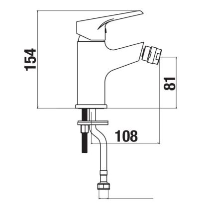 JIKA H3411W10041101 - Robinet de bidet CUBE 15,4 cm chrome brillant