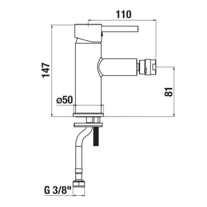 JIKA H3412F17161101 - Mitigeur bidet MIO 14,7 cm noir mat