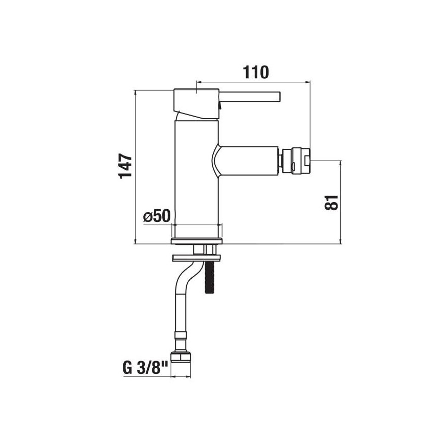JIKA H3412F17161101 - Mitigeur bidet MIO 14,7 cm noir mat