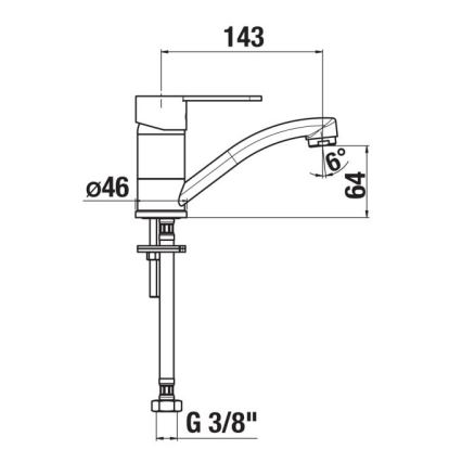 JIKA H3511Z10042201 - Robinet d'évier LYRA 14,3 cm chrome brillant