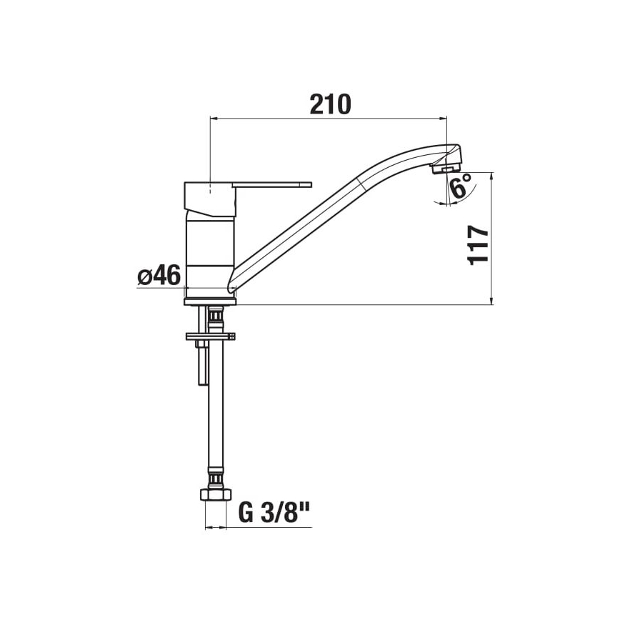 JIKA H3511Z10042301 - Robinet d'évier LYRA 21 cm chrome brillant