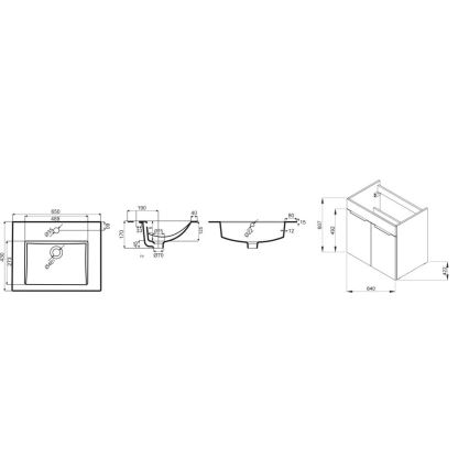 JIKA H4536011763001 - Meuble de salle de bain avec vasque CUBE 60,7x65 cm blanc