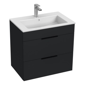 JIKA H4536021763521 - Meuble de salle de bain avec vasque CUBE 60,7x65 cm noir