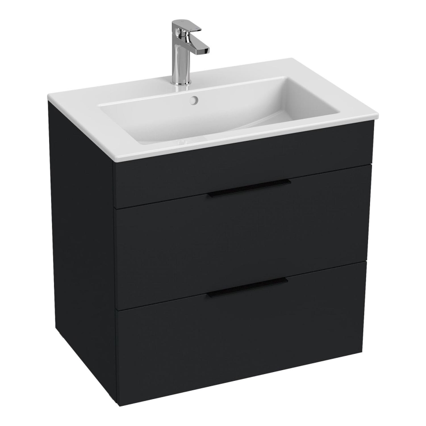 JIKA H4536021763521 - Meuble de salle de bain avec vasque CUBE 60,7x65 cm noir