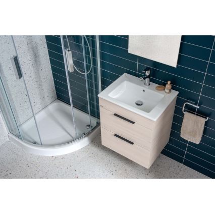 JIKA H4536021765141 - Meuble de salle de bain avec vasque CUBE 60,7x65 cm frêne