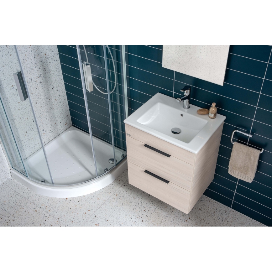 JIKA H4536021765141 - Meuble de salle de bain avec vasque CUBE 60,7x65 cm frêne