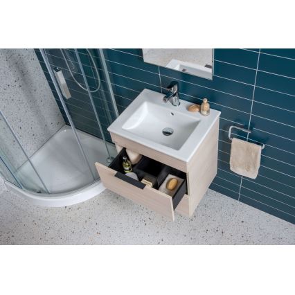 JIKA H4536021765141 - Meuble de salle de bain avec vasque CUBE 60,7x65 cm frêne
