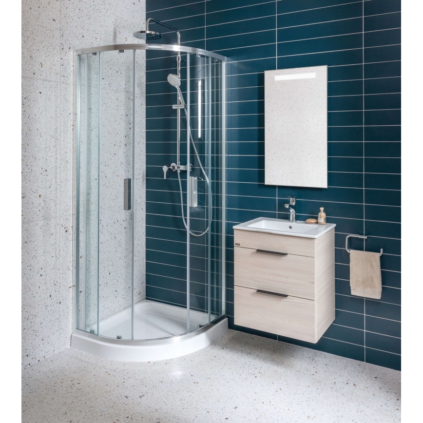 JIKA H4536021765141 - Meuble de salle de bain avec vasque CUBE 60,7x65 cm frêne