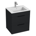 JIKA H4536121763521 - Meuble de salle de bain avec vasque CUBE 60,7x55 cm noir