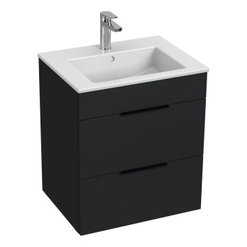 JIKA H4536121763521 - Meuble de salle de bain avec vasque CUBE 60,7x55 cm noir
