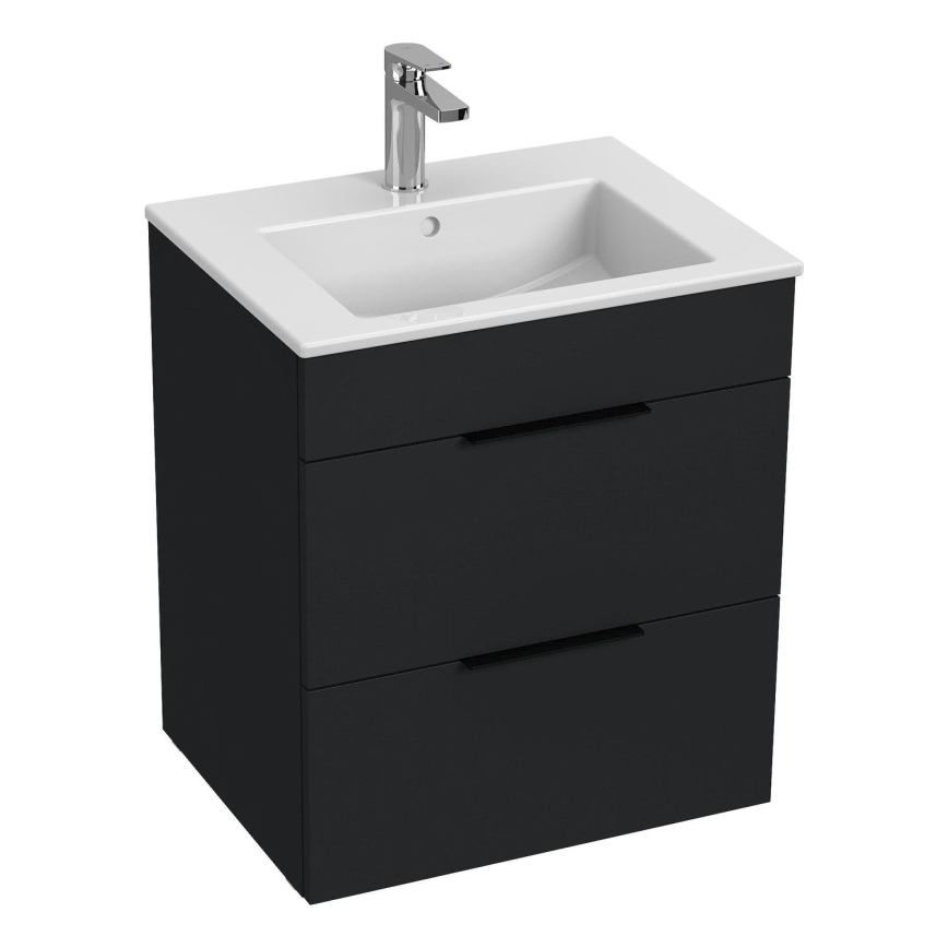JIKA H4536121763521 - Meuble de salle de bain avec vasque CUBE 60,7x55 cm noir