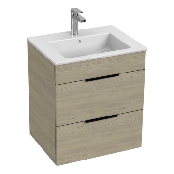 JIKA H4536121765141 - Meuble de salle de bain avec vasque CUBE 60,7x55 cm frêne