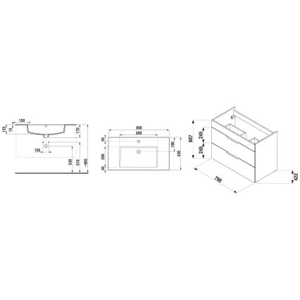 JIKA H4537621763001 - Meuble-lavabo CUBE 80 cm blanc