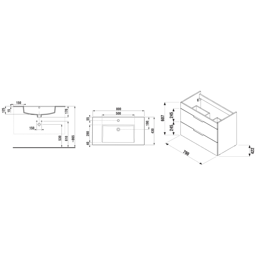 JIKA H4537621763001 - Meuble-lavabo CUBE 80 cm blanc