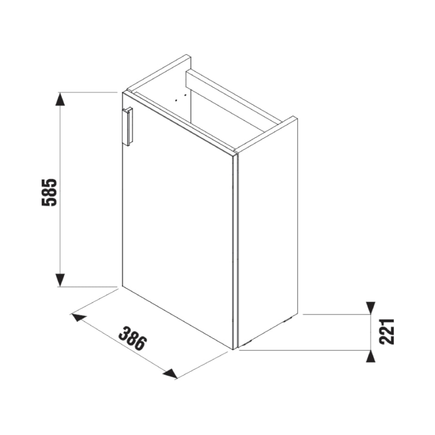 JIKA H45J5111753001 - Meuble de salle de bain avec lavabo PETIT 58,5x38,6 cm blanc