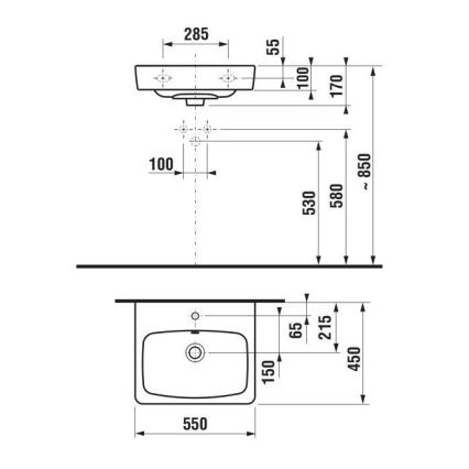JIKA H8103810001041 - Lavabo suspendu LYRA 55x45 cm céramique/blanc