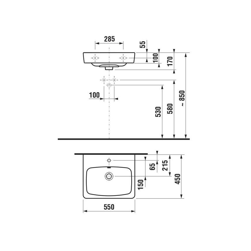 JIKA H8103810001041 - Lavabo suspendu LYRA 55x45 cm céramique/blanc