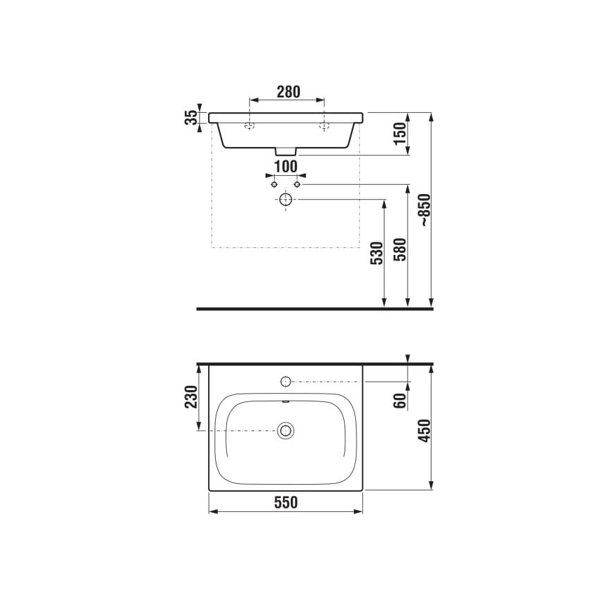 JIKA H8127120001041 - Lavabo suspendu MIO 55x45 cm céramique/blanc
