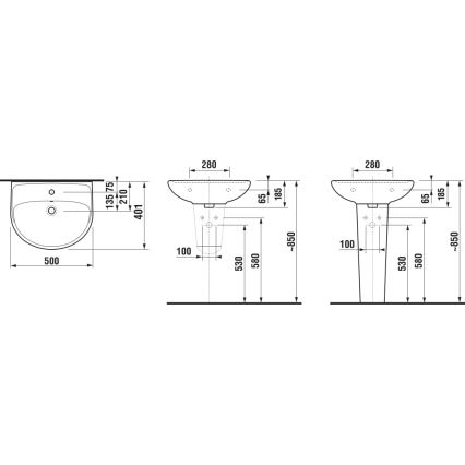 JIKA H8143810001041 - Lavabo suspendu LYRA 50x40,1 cm céramique/blanc