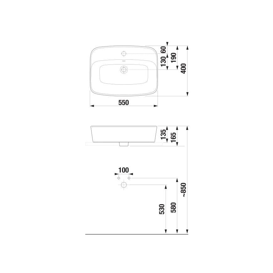 JIKA H8183820001041 - Lavabo à poser LYRA 55x40 cm céramique/blanc