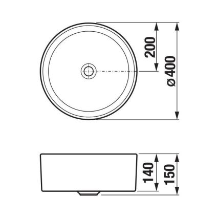 JIKA H8184200001121 - Lavabo à poser CUBITO Ø 40 cm céramique/blanc