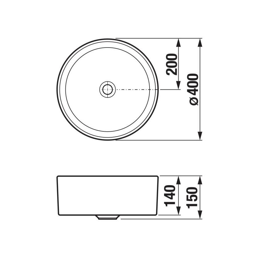 JIKA H8184200001121 - Lavabo à poser CUBITO Ø 40 cm céramique/blanc