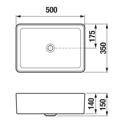 JIKA H8184230001121 - Lavabo à poser CUBITO 50x35 cm céramique/blanc