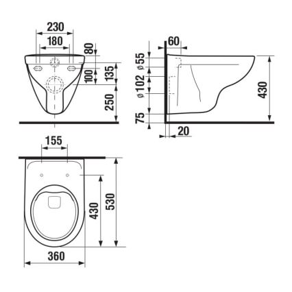 JIKA H8213840000001 - Toilettes suspendues LYRA céramique/blanc