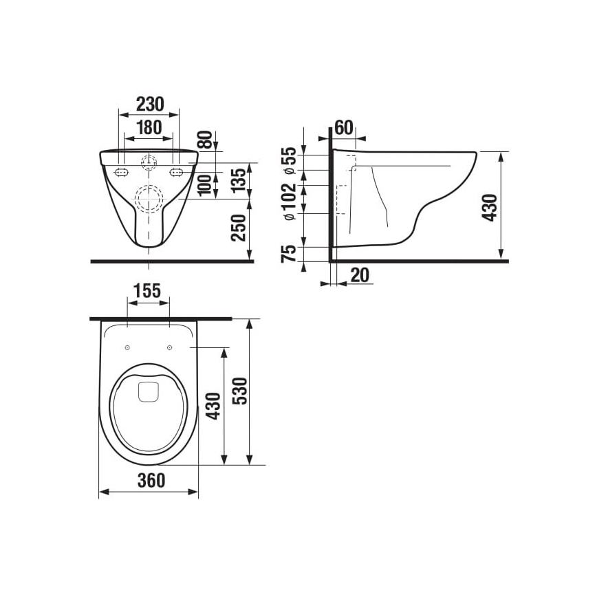 JIKA H8213840000001 - Toilettes suspendues LYRA céramique/blanc