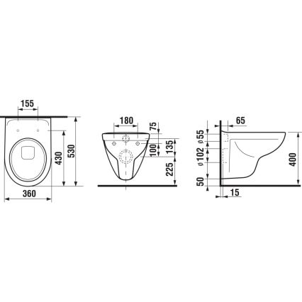 JIKA H8233800000001 - Toilettes suspendues LYRA céramique/blanc
