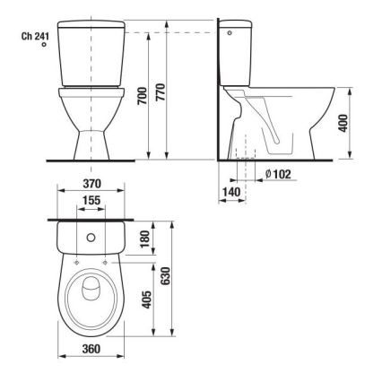 JIKA H8263860002413 - Toilettes fermées LYRA céramique/blanc