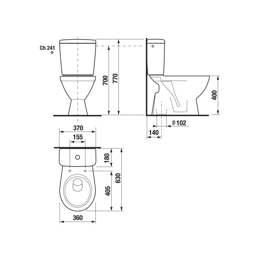 JIKA H8263860002413 - Toilettes fermées LYRA céramique/blanc