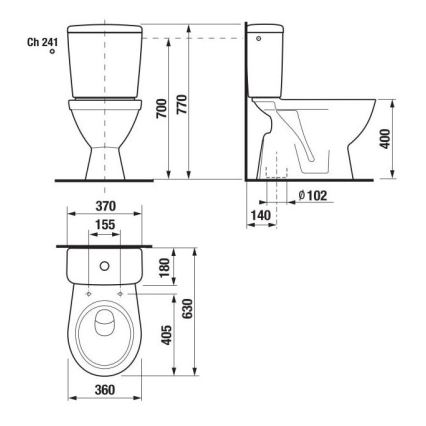 JIKA H8263870002413 - Toilettes fermées LYRA céramique/blanc